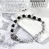 304 Stainless Steel Skull Link Bracelets BJEW-F486-03P-2