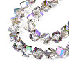Electroplate Transparent Glass Beads Strands EGLA-N002-29-C01-3