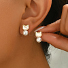 Elegant Brass Imitation Pearl Stud Earrings Women's Daily Jewelry DV0468-5-5