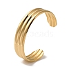 Titanium Steel Grooved Open Cuff Bangles for Women BJEW-G719-22G-1