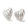 304 Stainless Steel Textured Heart Stud Earrings for Women EJEW-S227-47P-2