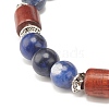 Natural Sodalite Beaded Stretch Bracelet for Women or Men BJEW-JB07732-04-5