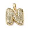 Brass Micro Pave Cubic Zirconia Pendants KK-E061-03G-14-1