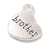 Tibetan Style Heart Alloy Pendants TIBEP-Q043-206-RS-2