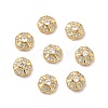 Brass Micro Pave Cubic Zirconia Cabochons MRMJ-P015-02C-G-3