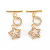 Brass Micro Pave Cubic Zirconia Toggle Clasps KK-S354-293A-NF-1