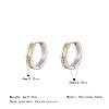 Two Tone 304 Stainless Steel Rhinestone Hoop Earrings for Women OJ2357-1-1