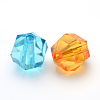 Mixed Color Transparent Acrylic Faceted Round Beads X-PL990Y-2