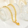 Brass Full Yellow Cubic Zirconia Heart Pendant Necklaces for Women NJEW-M079-01A-2