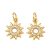 Brass Micro Pave Clear Cubic Zirconia Charms KK-F941-40C-G-1