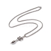 Alloy Skeleton Spear Head Pendant Necklace with 304 Stainless Steel Box Chains NJEW-C007-04AS-2