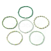 6Pcs Glass Seed & Brass Beaded Stretch Bracelets Set BJEW-JB09538-02-3