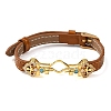 Adjustable Cowhide Bracelet Making for Beads BJEW-P394-05G-2