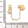 Brass Clear Cubic Zirconia European Safety Chains wtih Heart Charms KK-C085-15G-3