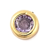 Rack Plating Flat Round Brass Micro Pave Cubic Zirconia Cabochons KK-F874-03G-09-1