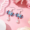 Handmade Glass Seed & Acrylic Beads Bowknot Dangle Earrings EJEW-MZ00298-02-2