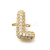 Brass Micro Pave Cubic Zirconia Letter Links KK-I717-04L-1