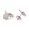 Non-Tarnish 201 Stainless Steel Stud Earring Findings with Hole EJEW-A071-11B-P-2