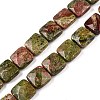 Natural Unakite Beads Strands G-T138-158-4