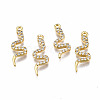 Brass Micro Pave Clear Cubic Zirconia Pendants X1-KK-Q277-050-NF-1