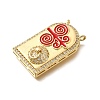 Brass Micro Pave Cubic Zirconia Pendants KK-Z125-23B-G-2
