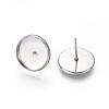 304 Stainless Steel Stud Earring Settings STAS-L182-16-3