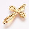 Brass Micro Pave Cubic Zirconia Links ZIRC-G087-06G-2