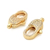 Oval Brass Micro Pave Clear Cubic Zirconia Lobster Claw Clasps KK-I354-01G-03-2