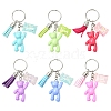 Tassel Bear Acrylic & Resin Keychain KEYC-YW00167-01-2