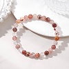 Natural Multi-Color Rutilated Quartz Beaded Stretch Bracelets for Women BJEW-JB13466-1