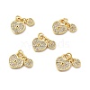 Brass Micro Pave Clear Cubic Zirconia Charms KK-E068-VB176-3