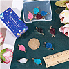 SUNNYCLUE 12Pcs 6 Colors Druzy Quartz Crystal Dyed Connector Charms FIND-SC0005-33-3