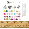 DIY Glass Beads & Alloy Pendant Bracelets Jewelry Making Kits DIY-FS0006-25-5