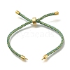 Braided Cotton Cord Slider Bracelet Making MAK-R001-01G-30-2