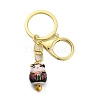 Fortune Cat Porcelain Pendant Keychain KEYC-G064-02E-1