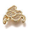 Brass Micro Pave Clear Cubic Zirconia Charms ZIRC-C020-35G-3