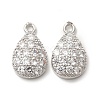 Brass Micro Pave Clear Cubic Zirconia Charms KK-E071-17P-2