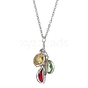 Stainless Steel and Glass Pendant Necklaces NJEW-JN04701-01-2