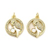 Brass Micro Pave Clear Cubic Zirconia Pendants KK-K365-01G-02-1