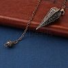 Rack Plating Brass Cone Dowsing Pendulum Pendants AJEW-G064-01R-3