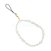 Opalite Chip & CCB Plastic Round Beaded Mobile Straps HJEW-FZ00002-1