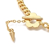 Cone & Flower Brass Charm Bracelets BJEW-L696-024G-2