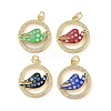 Brass Micro Pave Clear Cubic Zirconia Pendants KK-Q813-03G-1