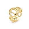 Brass Open Cuff Rings for Women RJEW-K289-01G-D-4