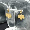 304 Stainless Steel Maple Leaf Hoop Earrings for Women EJEW-G417-04G-2