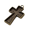 Tibetan Style Pendant Cabochon Enamel Settings TIBEP-4479-AB-LF-2