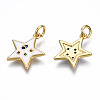 Brass Micro Pave Cubic Zirconia Enamel Charms ZIRC-Q200-025F-NF-2