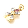 Brass Micro Pave Cubic Zirconia Pendants KK-U040-05G-01-2