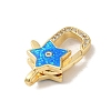 Rack Plating Brass Micro Pave Cubic Zirconia lobster Claw Clasps KK-P268-02G-03-2