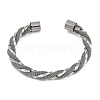 304 Stainless Steel Cuff Bangles for Women STAS-M023-18D-3